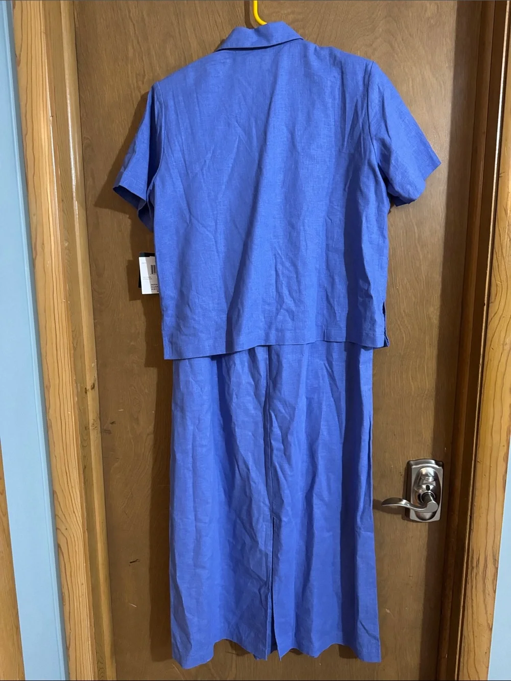 Light Periwinkle Two-Piece Button-Up Linen Set